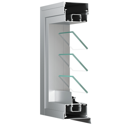 100 Series Standard Frame with Glass Louvre 2 Glass Louvre Windows